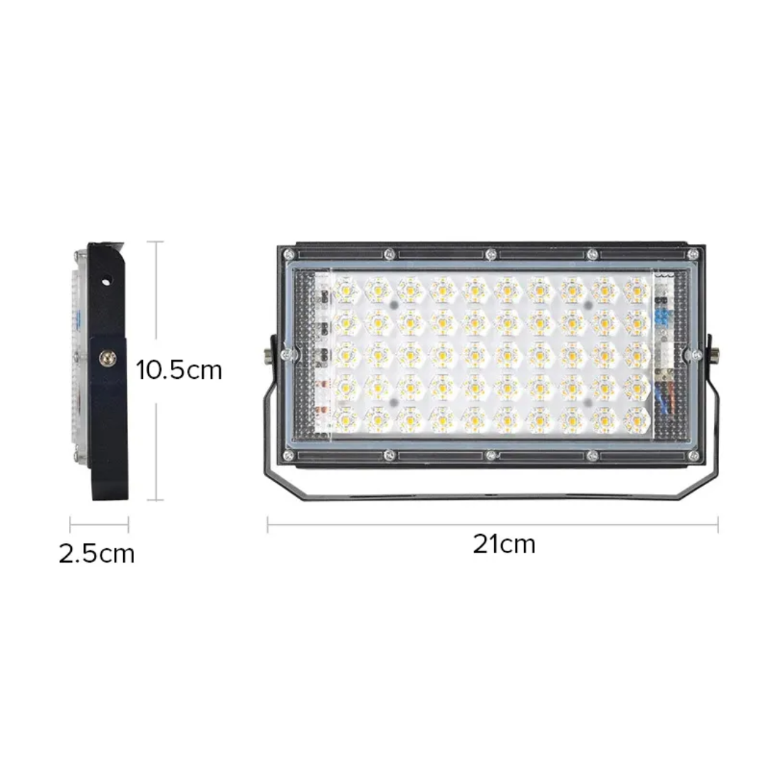 50W LED Flood Light with 120ยฐ Adjustable Angle, Waterproof White Light