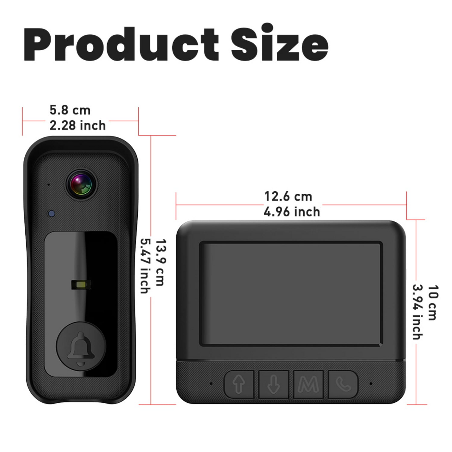 Visual smart doorbell with 4.3-inch color display, 0.3 megapixel camera for home security