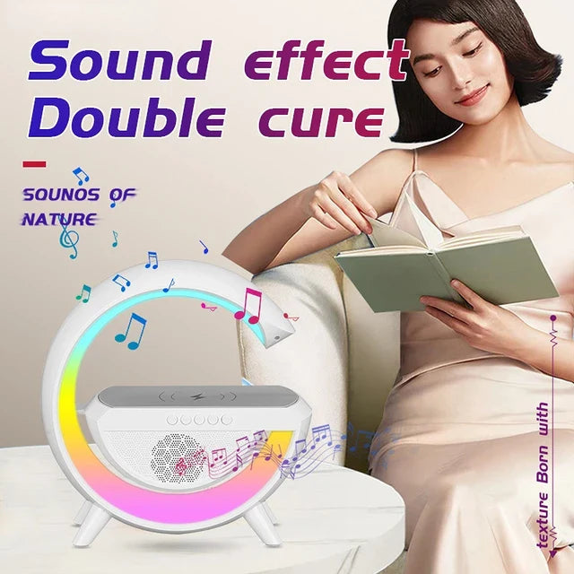 Wireless Charging Bedside LED Night Light, Bluetooth Speaker Lamp BT2301