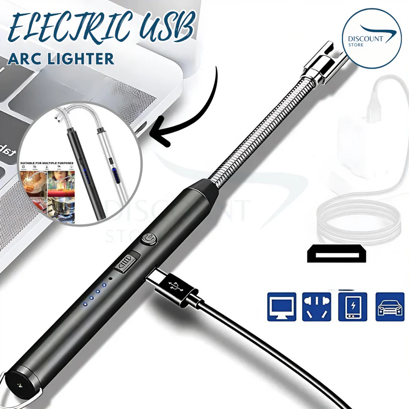 Rechargeable  Electric Lighter, Windproof, Flexible Neck