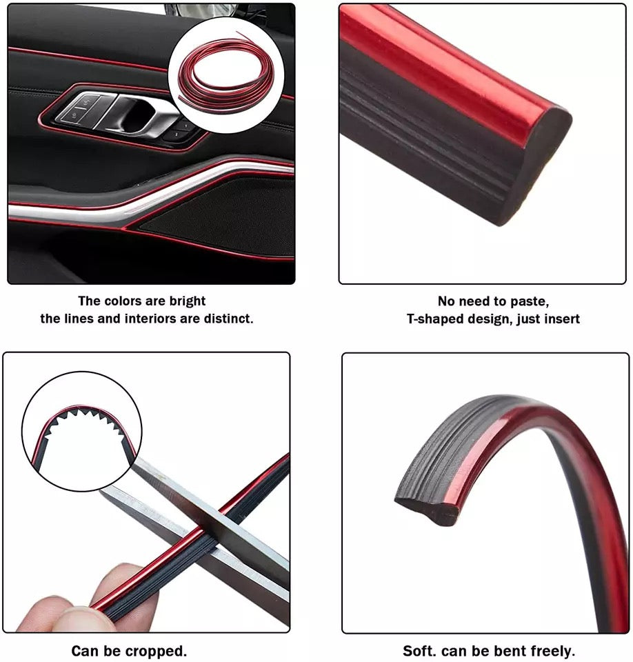 5 Meter Car Interior & Exterior Decoration Trim Strip line Dashboard